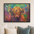 Applecross - Gerahmte Highland-Kuh-Leinwand