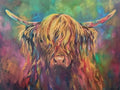 Applecross: original oil painting of a Highland cow.