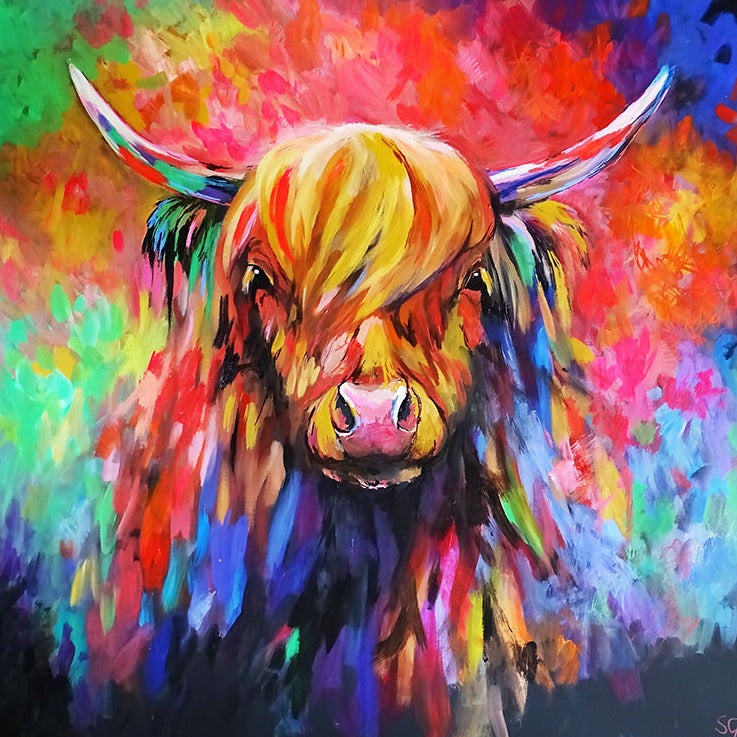 *Sold Aurora - Original Acrylic Painting 76 x 76 cm - - susan gardner - uk artist - colourful animal art