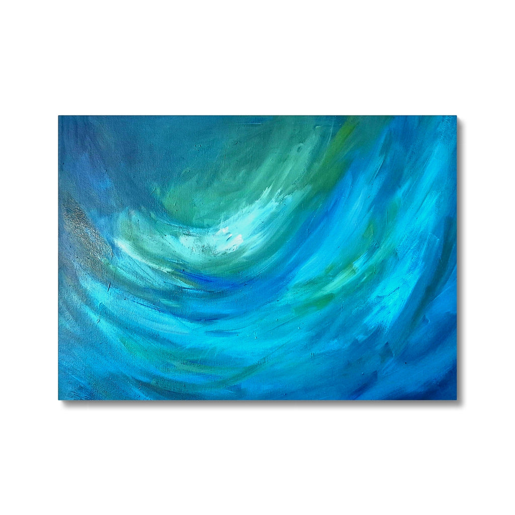 blue and green wave ocean abstract canvas
