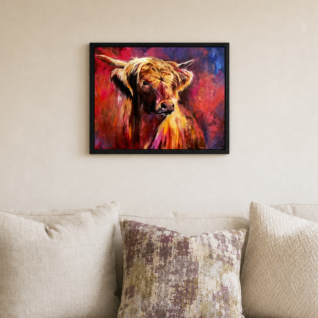 Balmacara- Highland Bull Wall Art Framed Canvas Print