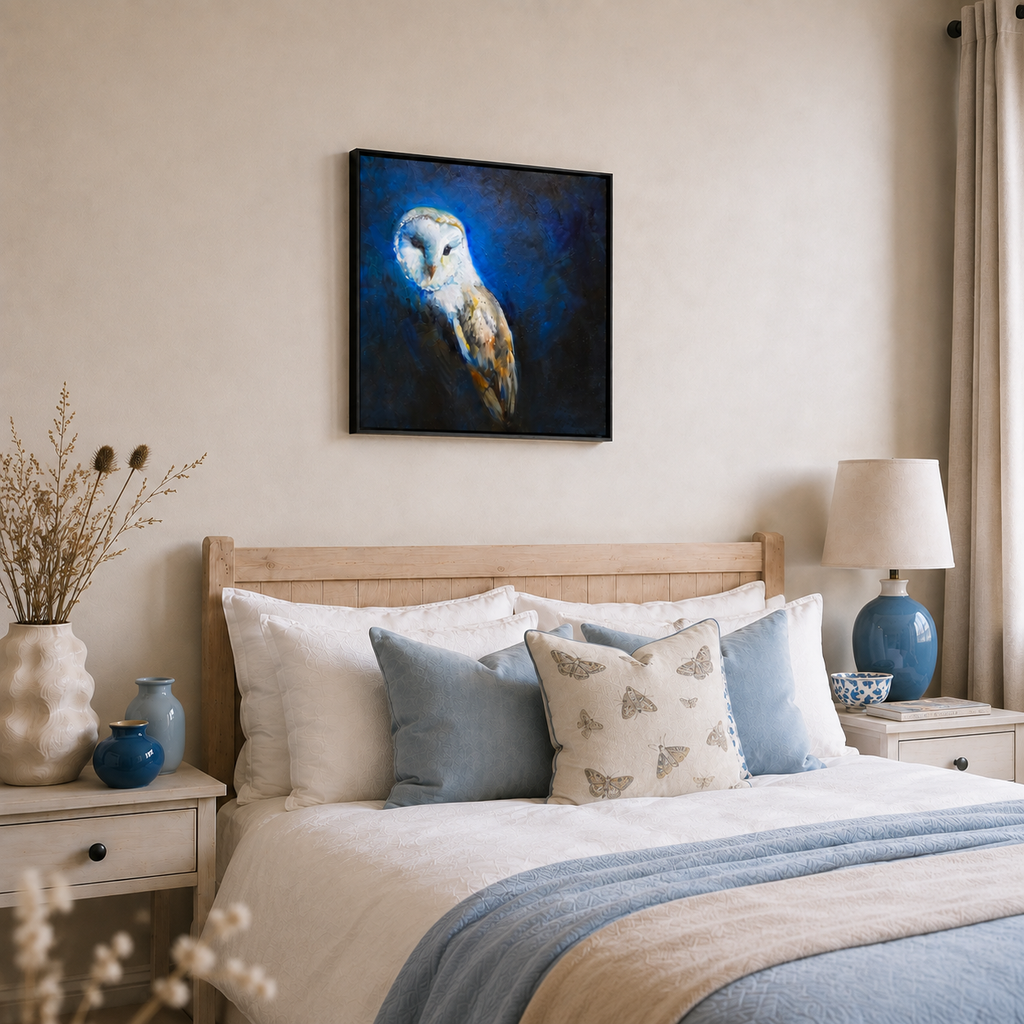 Guiding Light - Barn Owl Wall Art Framed Canvas Print