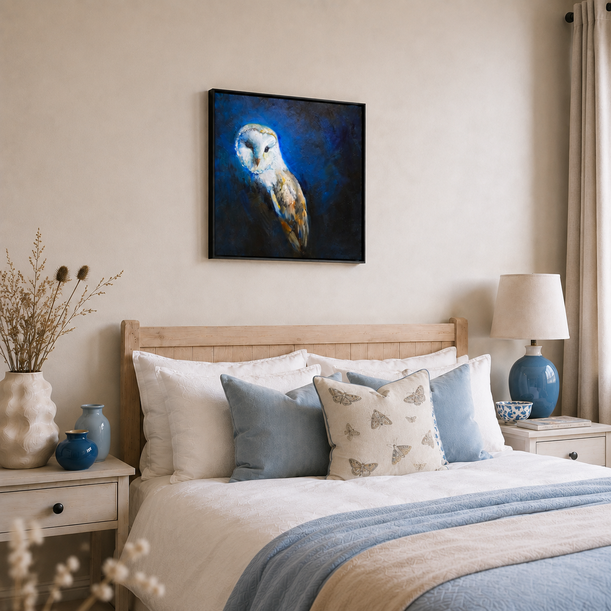 Guiding Light - Barn Owl Wall Art Framed Canvas Print