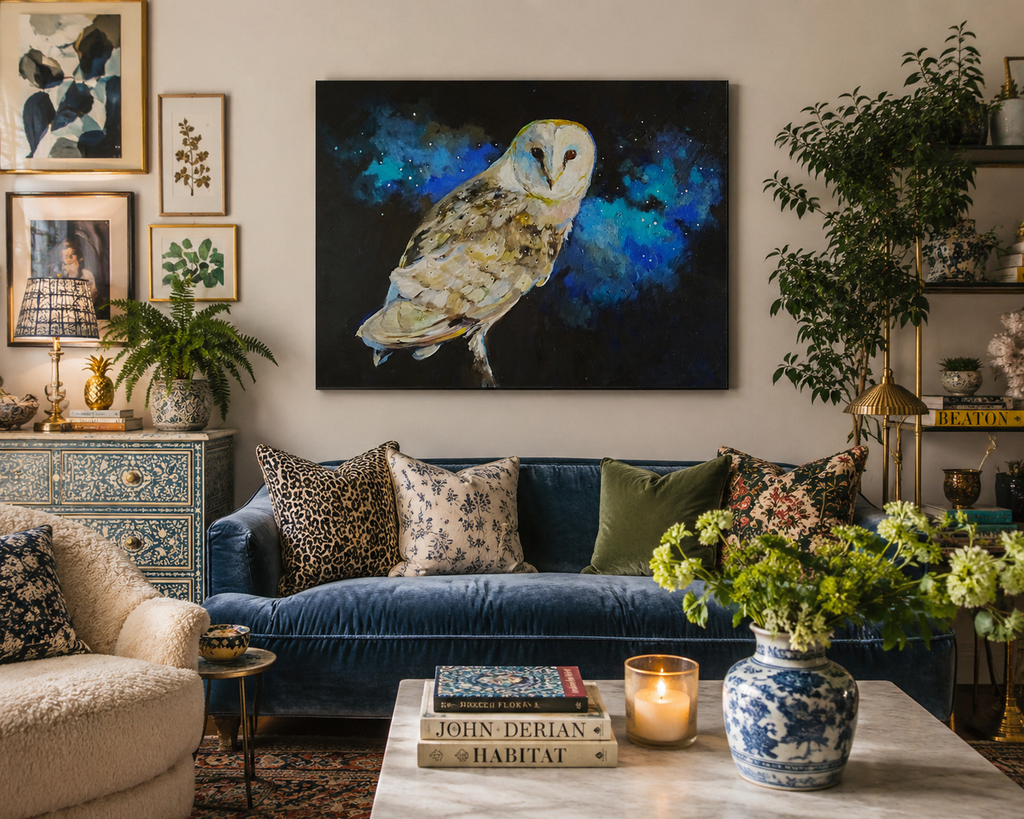While the World Sleeps Canvas - Susan Gardner Uk Wildlife Art - Leicestershire UK