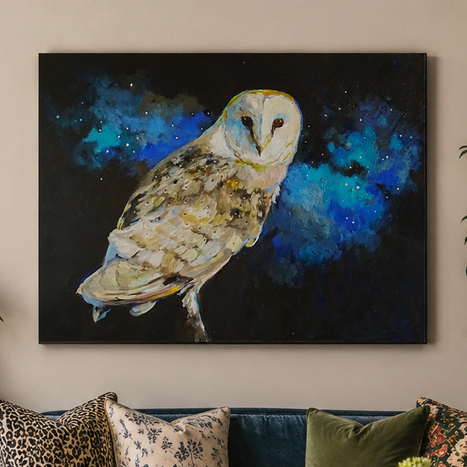 While the World Sleeps Owl Canvas