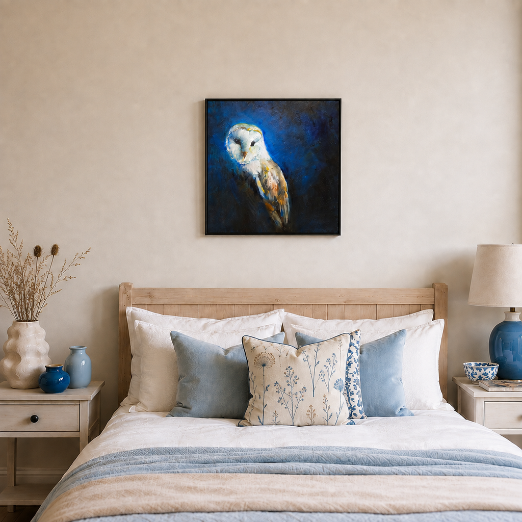 Guiding Light - Barn Owl Wall Art Framed Canvas Print
