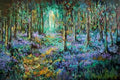 English Bluebells - Original Woodland Painting - 61 x 91 / 24 x 36" - - susan gardner - uk artist - colourful animal art