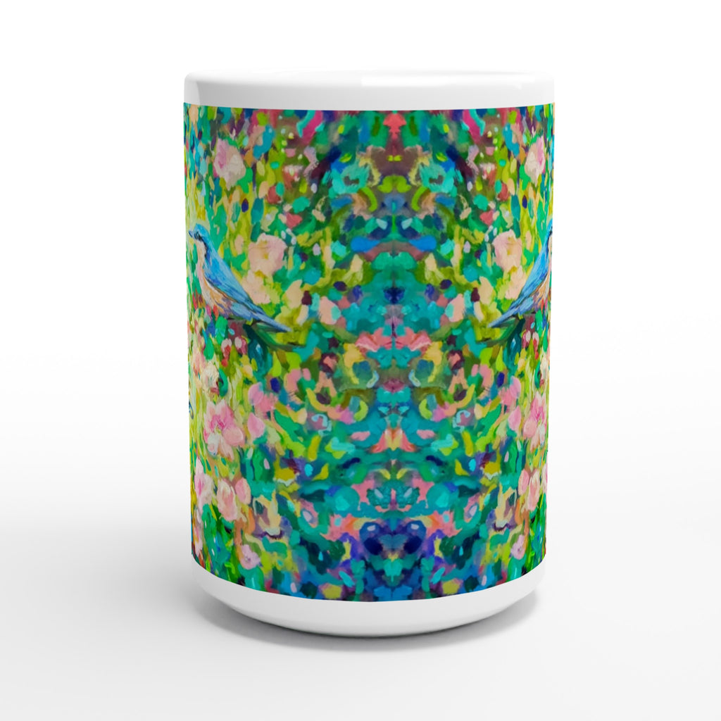 Nuthatches Ceramic Mug - Animal Art by Susan Gardner - Contemporary Expressionist - Colourful Fine Art