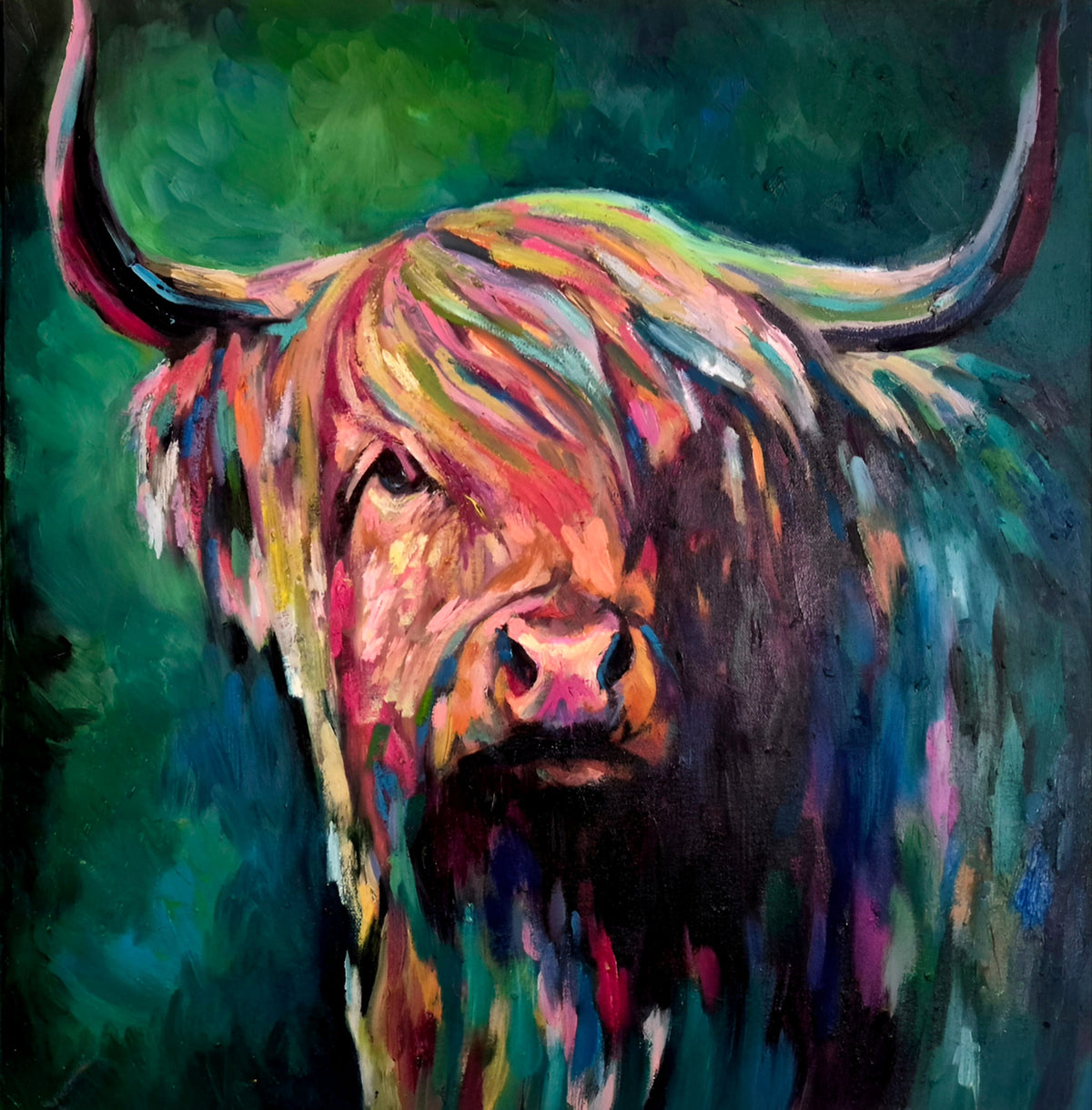 'Fantasma del campo' - Óleo sobre lienzo de 60 x 60 cm, Enmarcado.