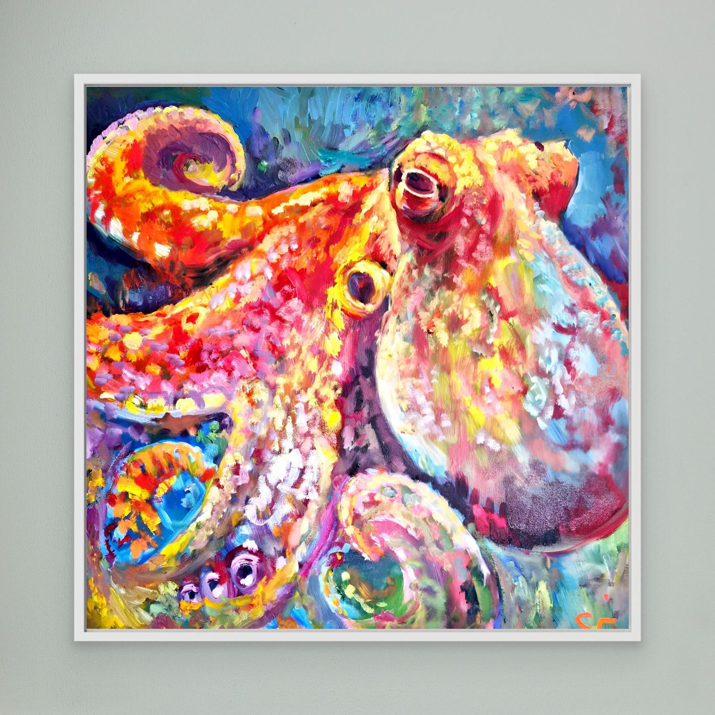 Rainbow Ripple - Octopus canvas Print