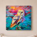The Optimist: owl canvas print.