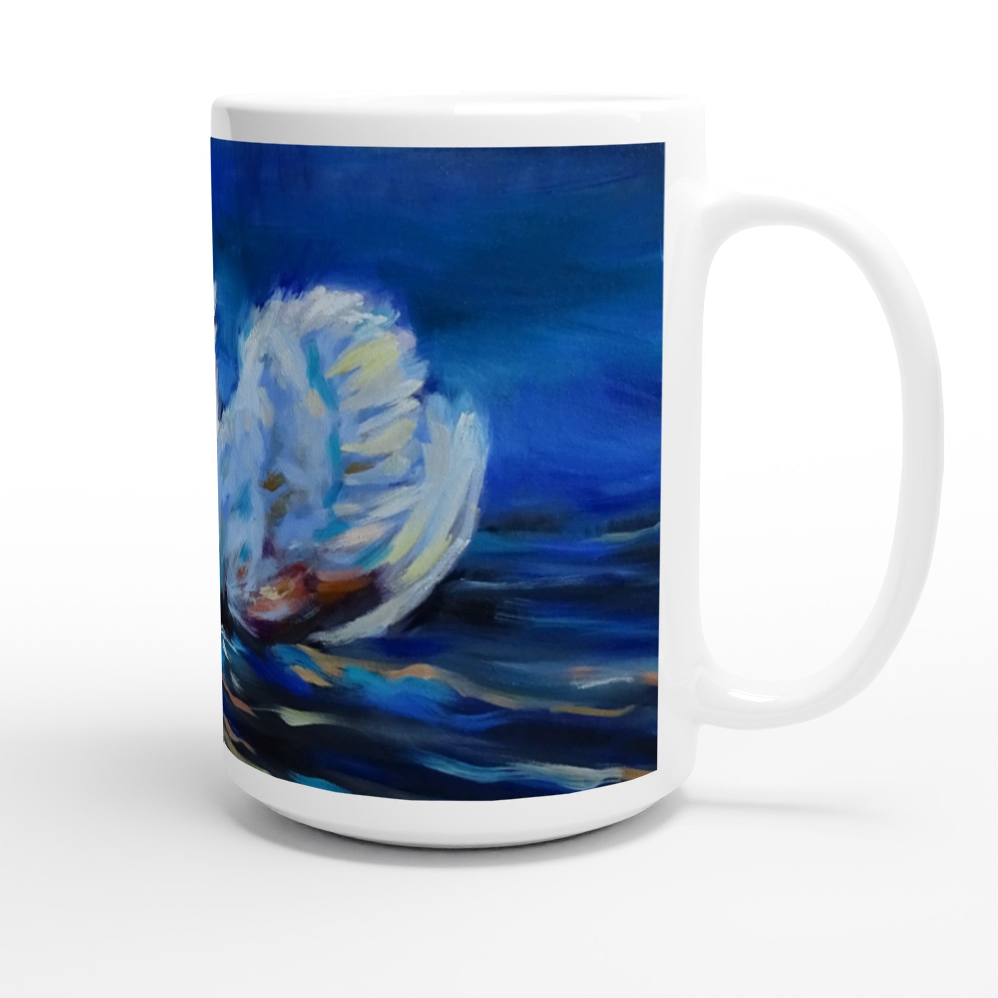 Swans Ceramic Mug - Animal Art by Susan Gardner - Contemporary Expressionist - Colourful Fine Art
