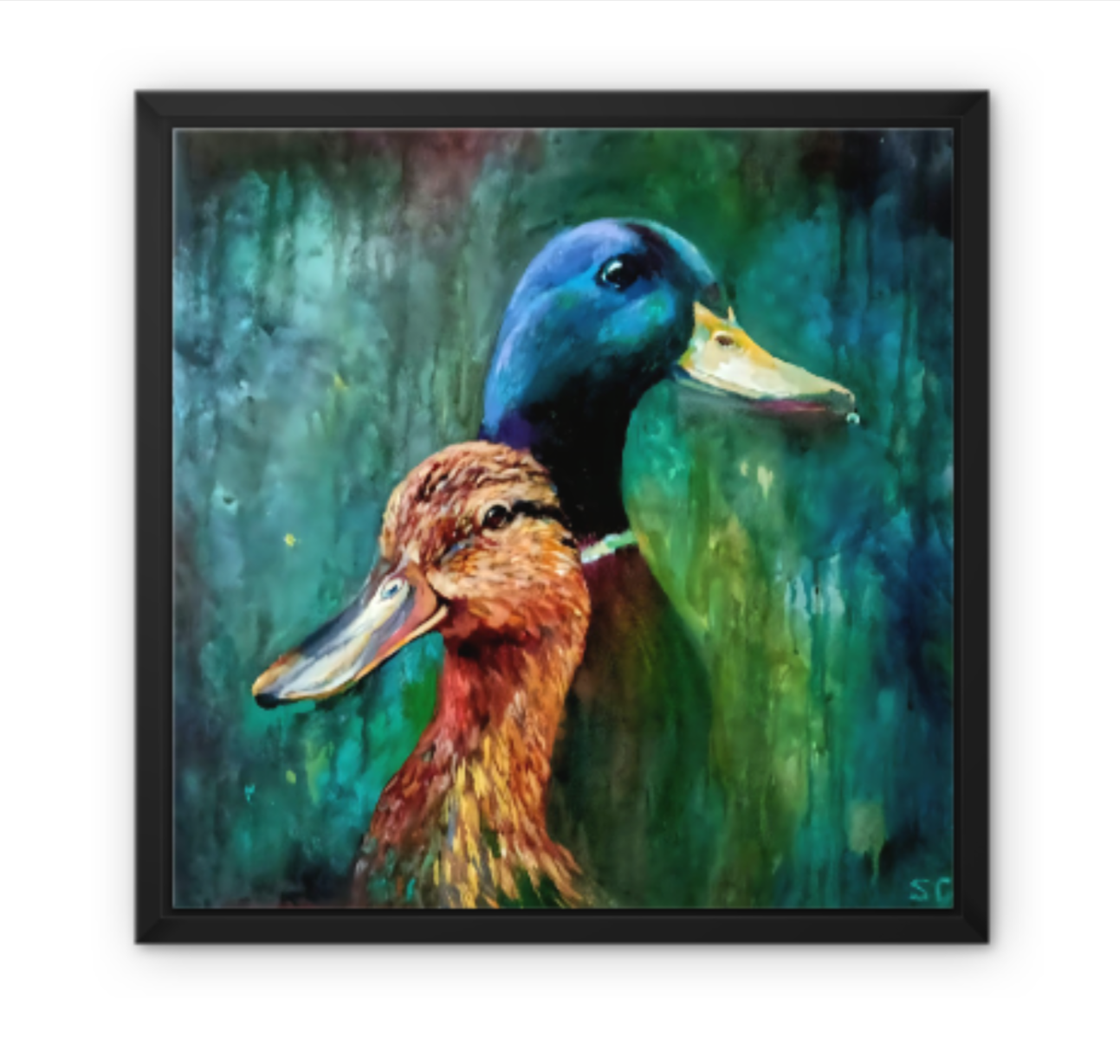 Puddle Ducks - Wall Art Framed Canvas Print