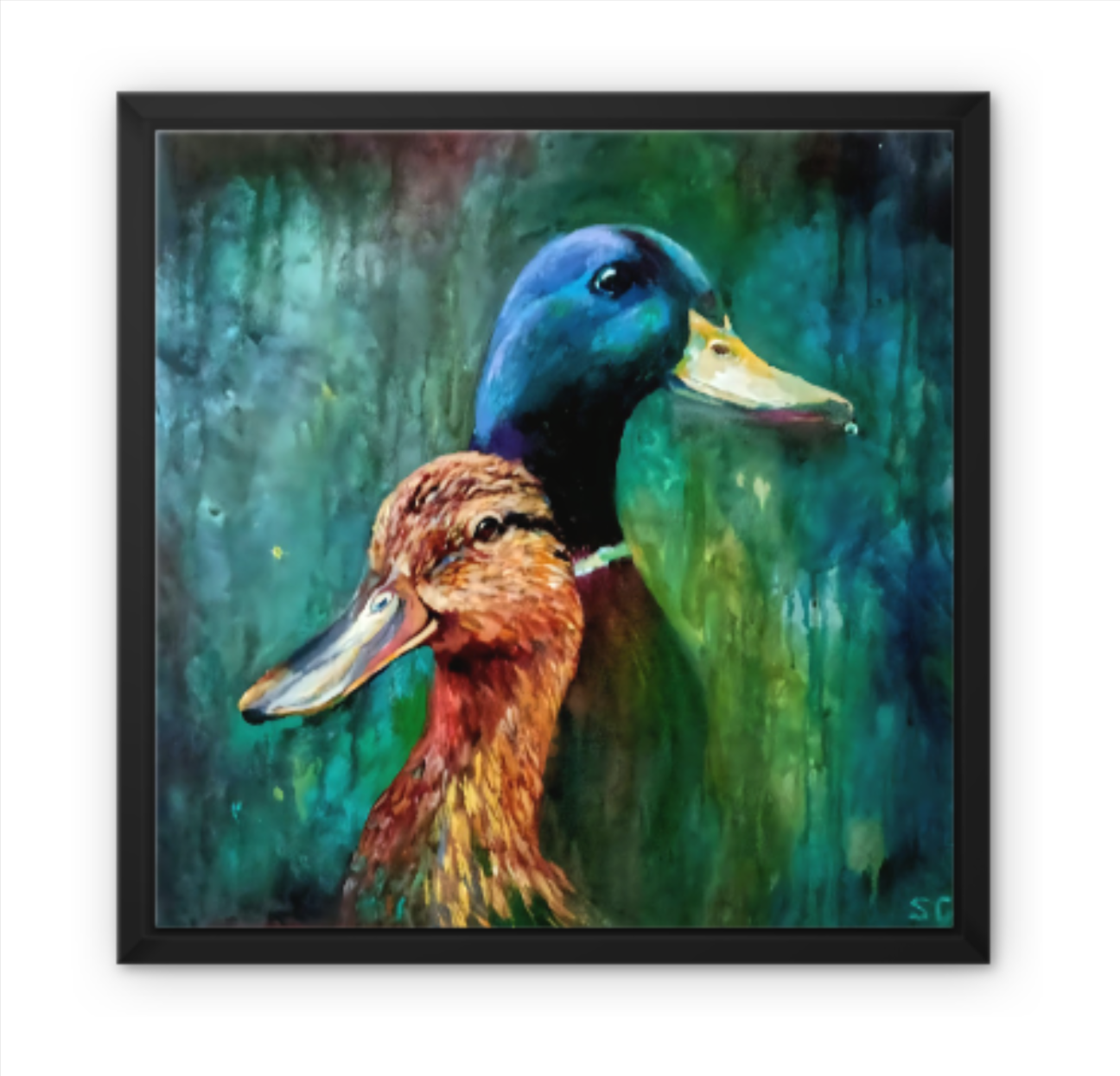 Puddle Ducks - Wall Art Framed Canvas Print