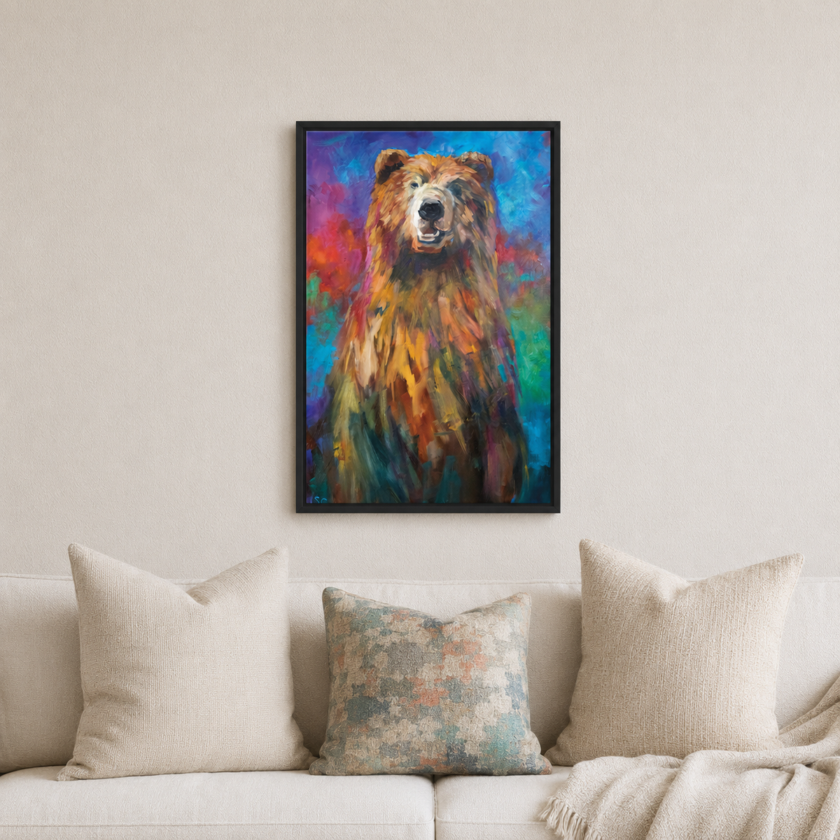 Northern Spirit - Grizzly Bear Wall Art Framed Canvas Print