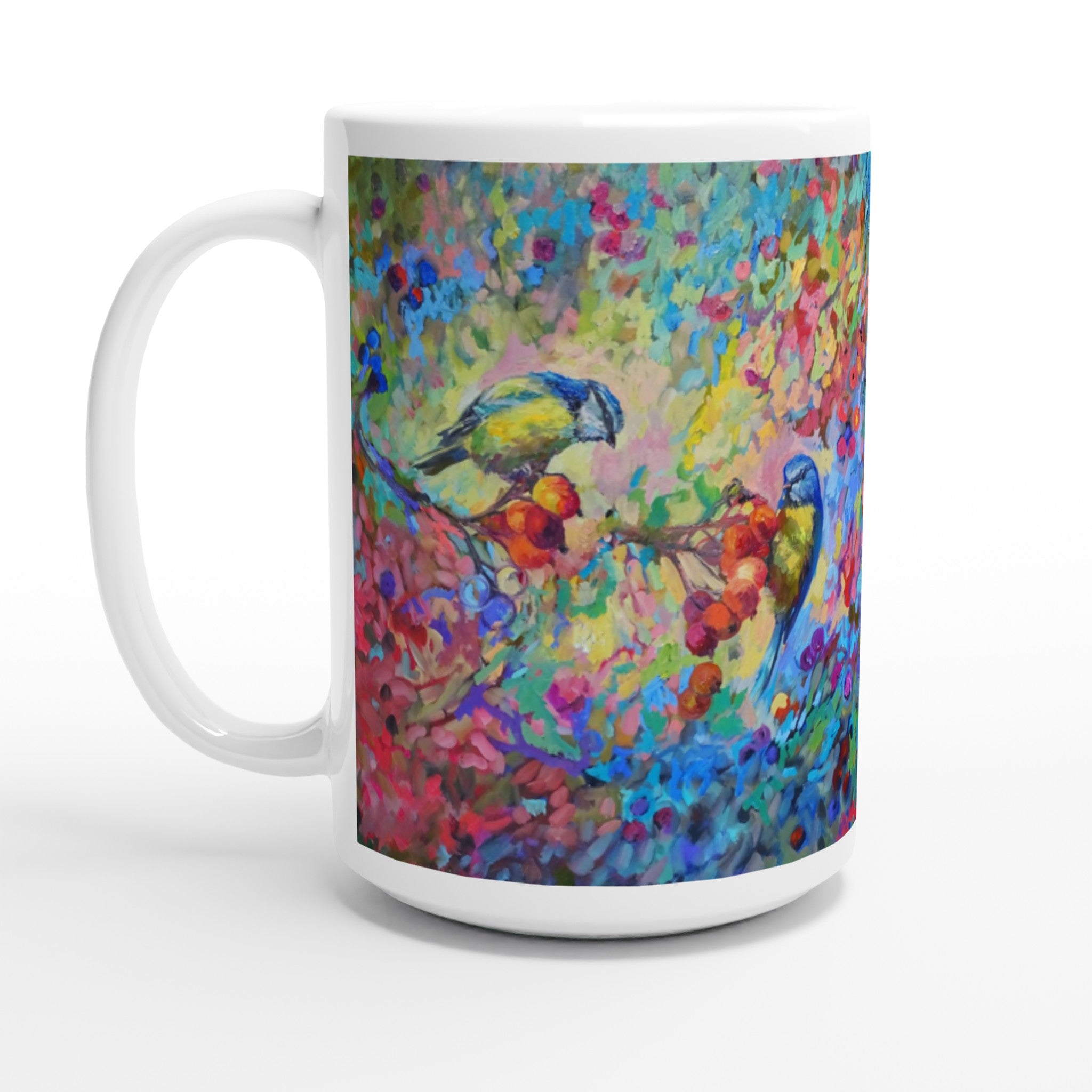 Berry Banquet Ceramic Mug - Animal Art by Susan Gardner - Contemporary Expressionist - Colourful Fine Art