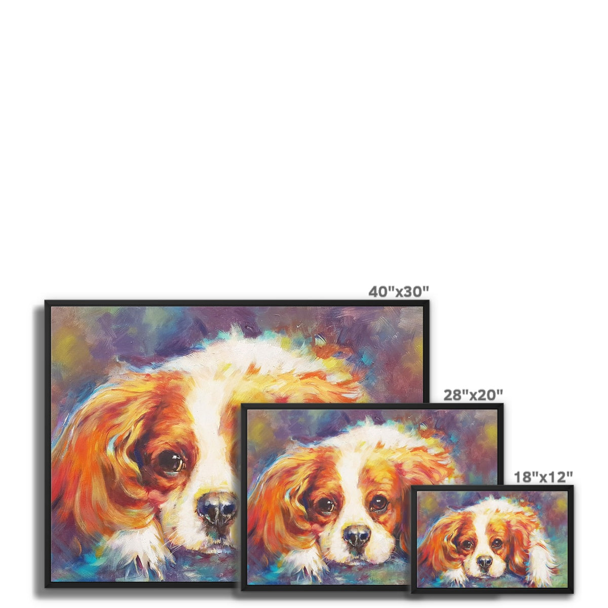 Blenheim - Cavalier King Charles - Framed Canvas - Animal Art by Susan Gardner - Contemporary Expressionist - Colourful Fine Art