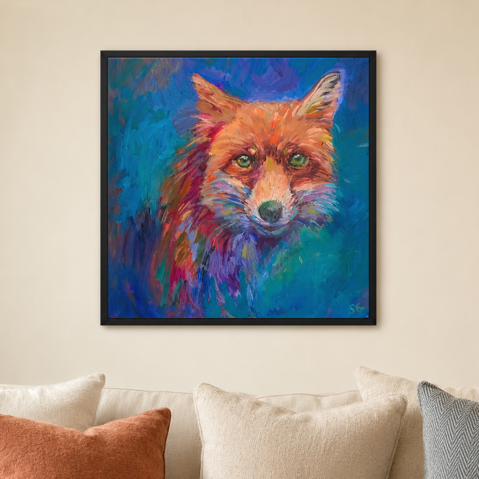 Dämmerungsfuchs Gerahmte Leinwand