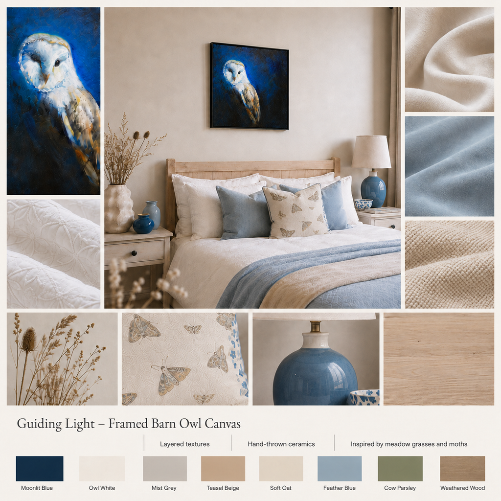 Guiding Light - Barn Owl Wall Art Framed Canvas Print