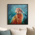 The Good Listener - Hare Wall Art Framed Canvas Print