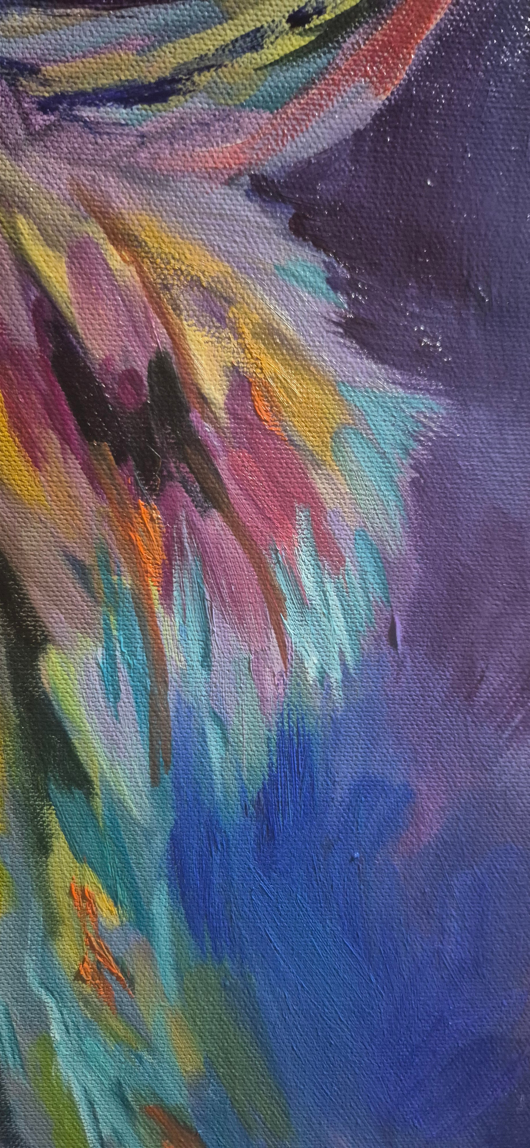 Sold**'Coroghon' - Highland Cow Oil Painting 50 x 50 cm/ 20 x 20" - Animal Art by Susan Gardner - Contemporary Expressionist - Colourful Fine Art