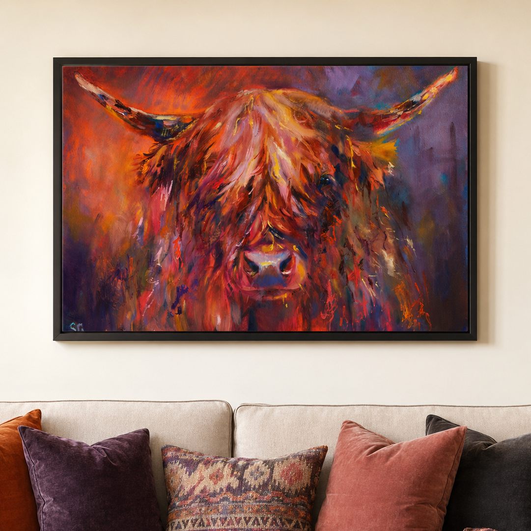 Islay - Highland Cow Wall Art Framed Canvas Print