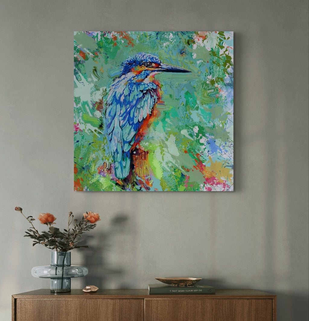 Aqua Splash Canvas - Animal Art by Susan Gardner - Contemporary Expressionist - Colourful Fine Art