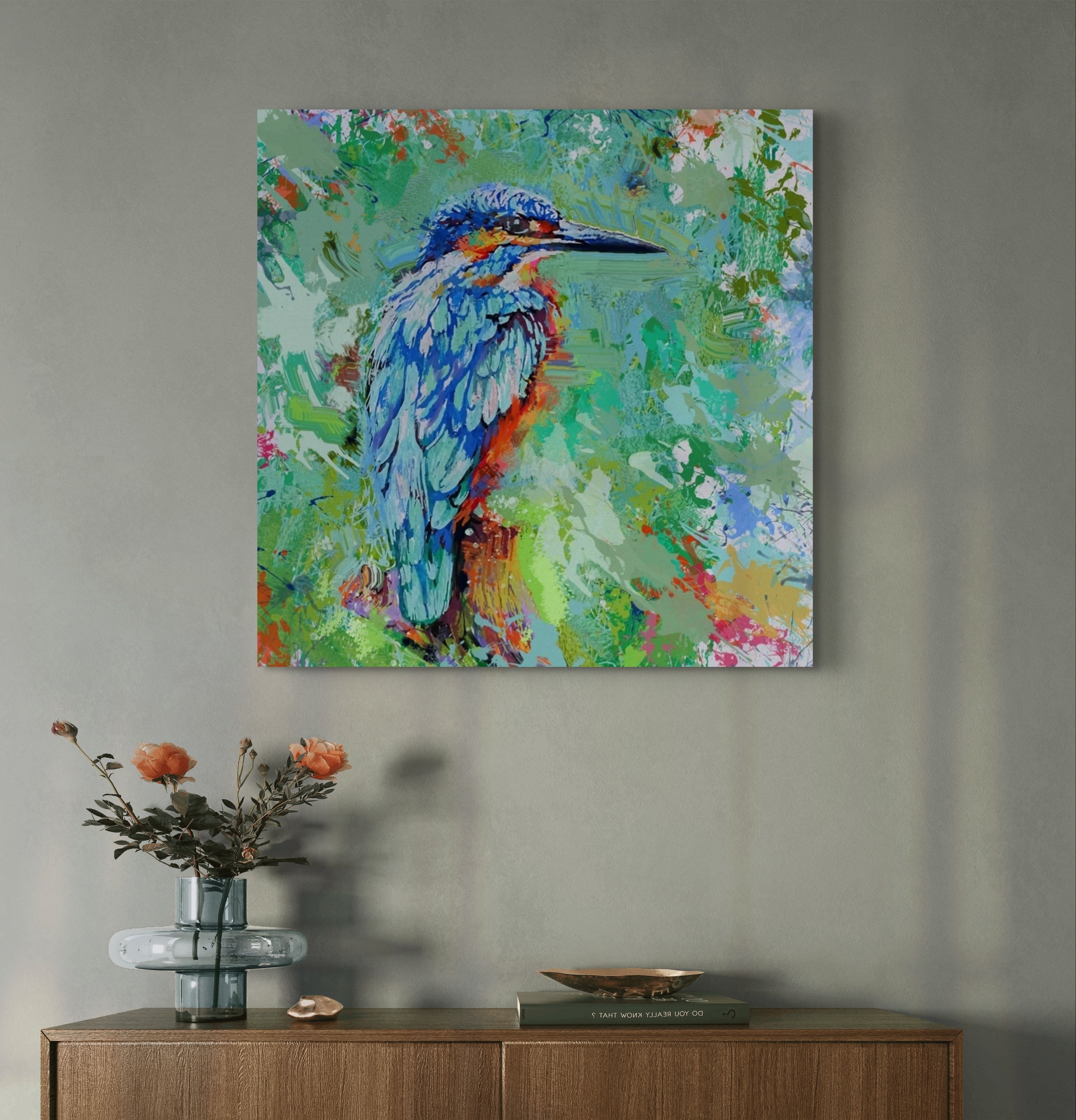 Aqua Splash Canvas - Animal Art by Susan Gardner - Contemporary Expressionist - Colourful Fine Art