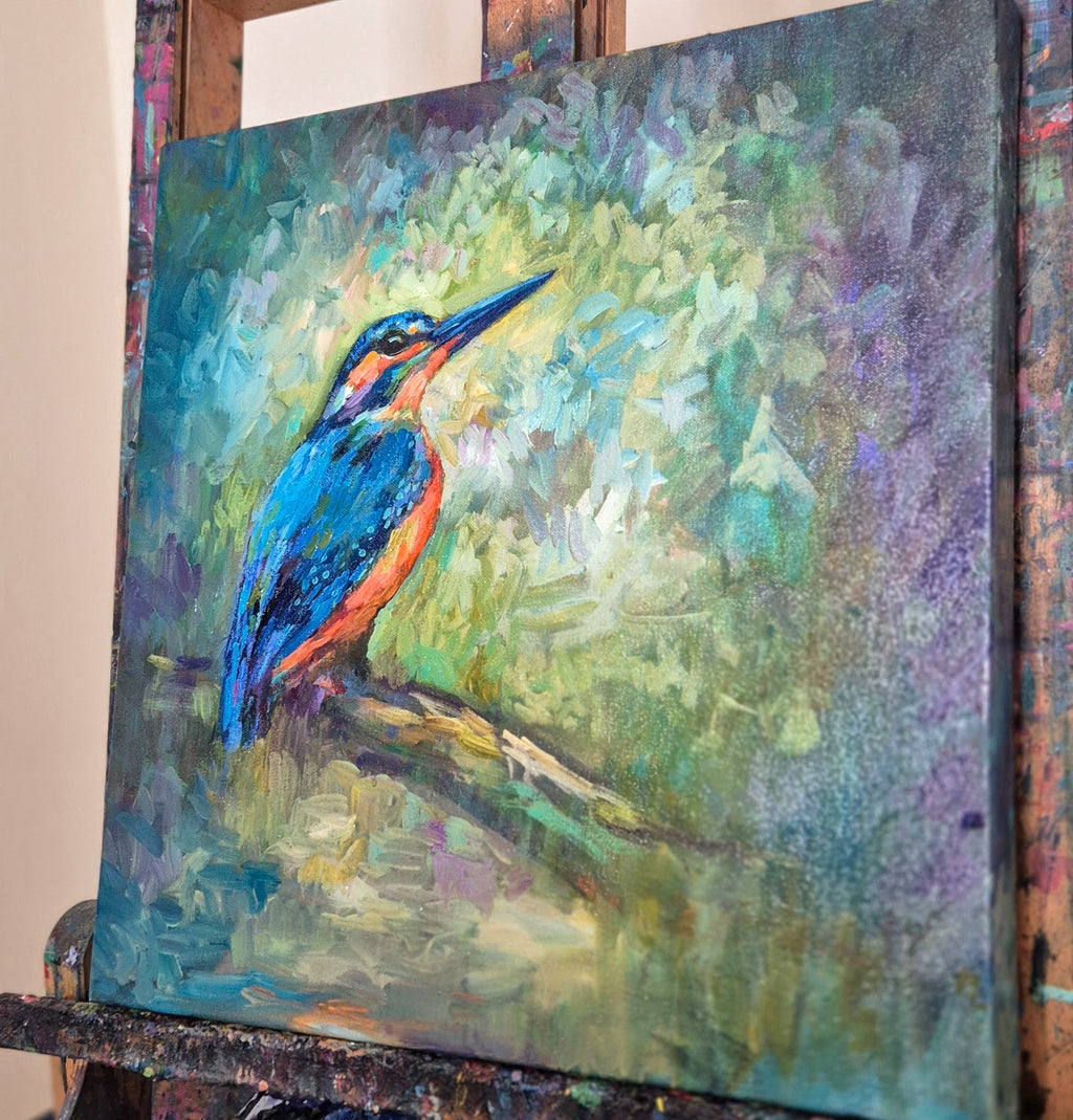 Colourful Kingfisher Art Workshop at Ibstock - Sat 6th June 10-4 pm - Animal Art by Susan Gardner - Contemporary Expressionist - Colourful Fine Art