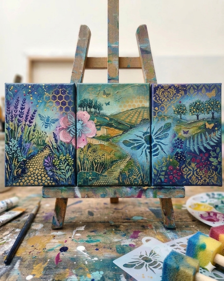 'Landscape Trio'  art workshop at Ibstock | Sat 11th July 2026 10 am-4pm - Animal Art by Susan Gardner - Contemporary Expressionist - Colourful Fine Art