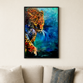 Bejewelled Leopard Framed Canvas Print