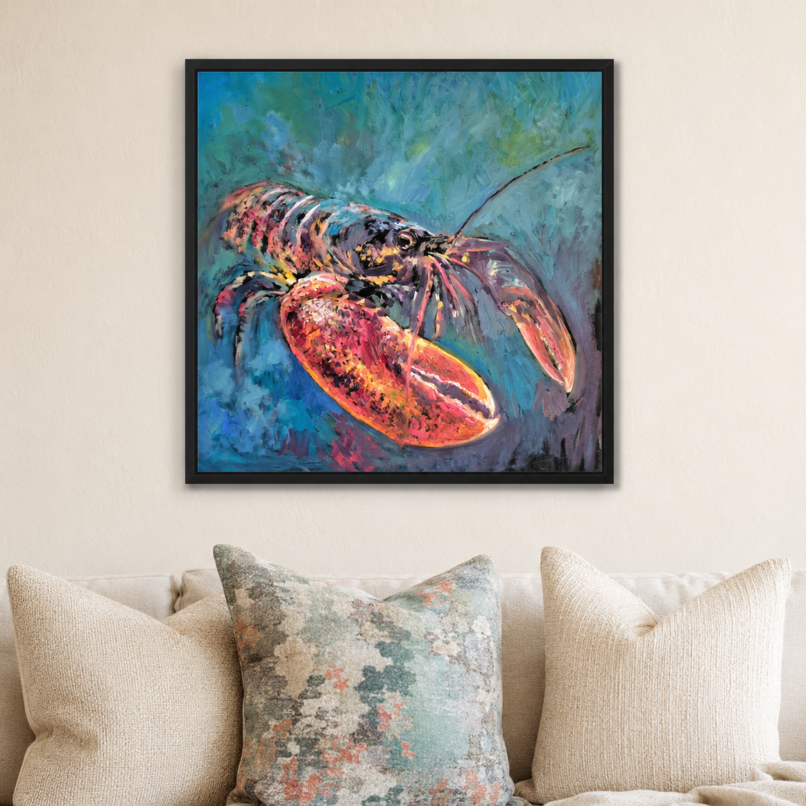 Grand Homard - Lobster Wall Art Framed Canvas Print