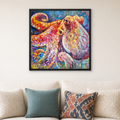 Rainbow Ripple - Octopus Wall Art Framed Canvas Print