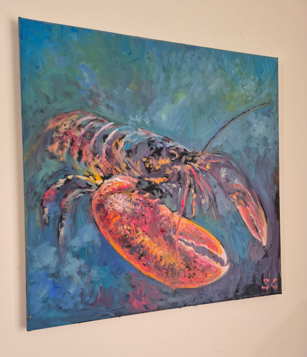 THE GRAND HOMARD | Original Lobster Oil Painting | 24 x 24 " \ 60 x 60 cm