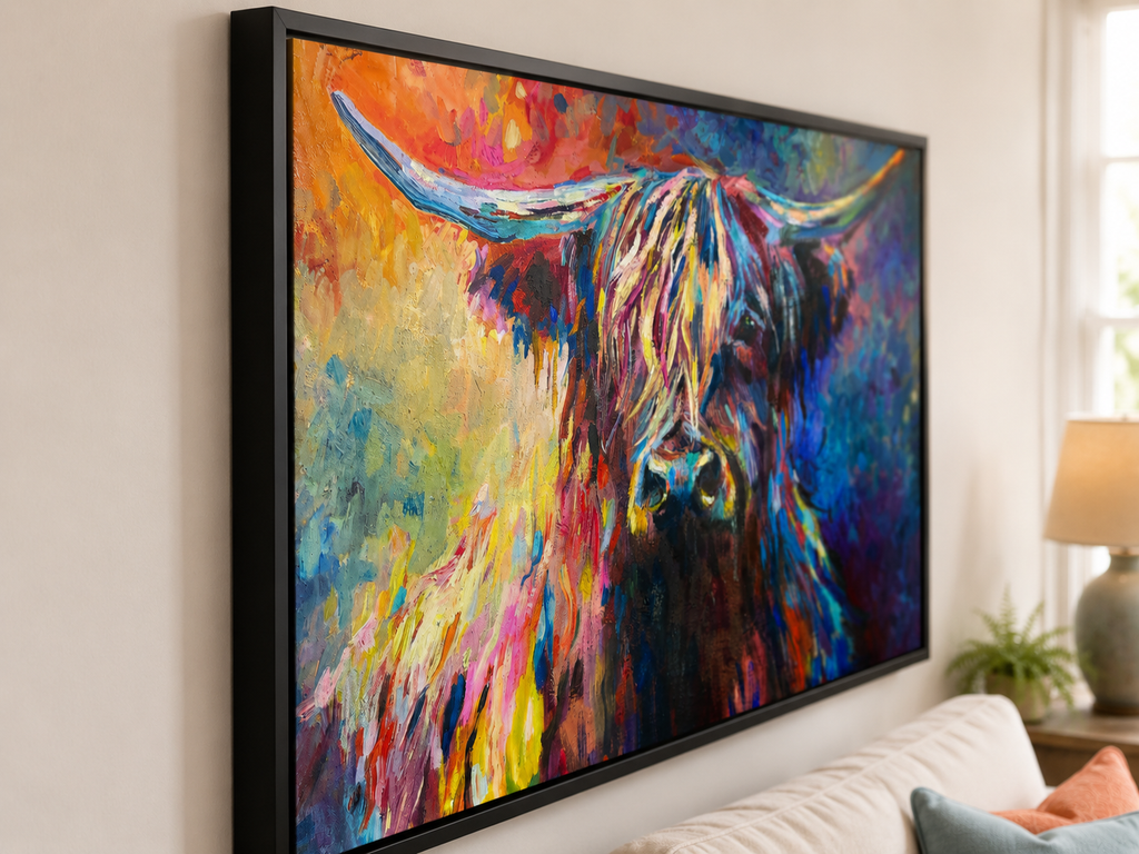 Lochaber  - Highland Cow Wall Art Framed Canvas Print