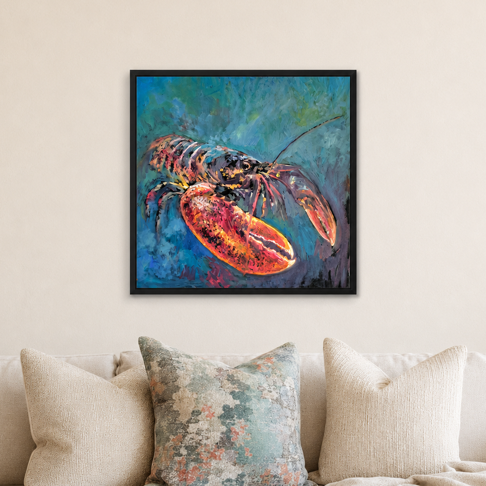 Grand Homard - Lobster Wall Art Framed Canvas Print