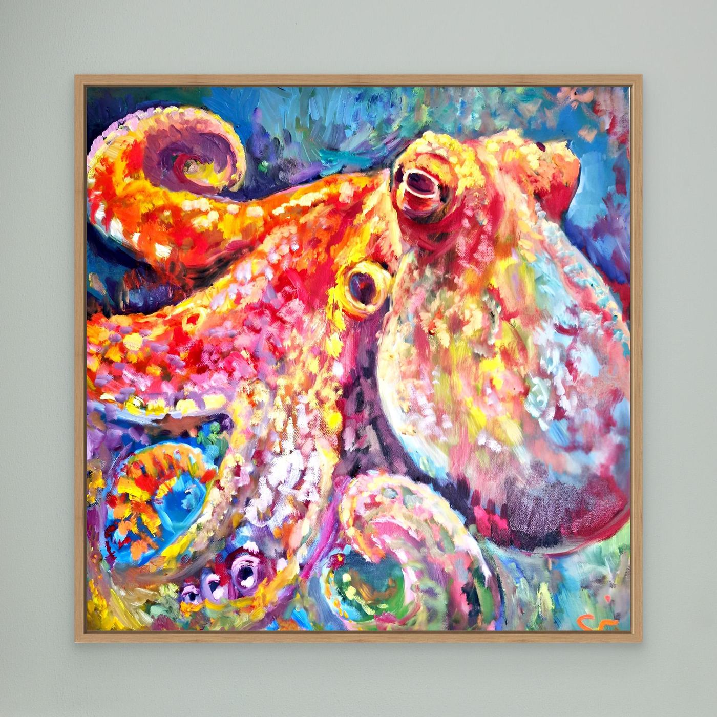 Rainbow Ripple - Octopus canvas Print