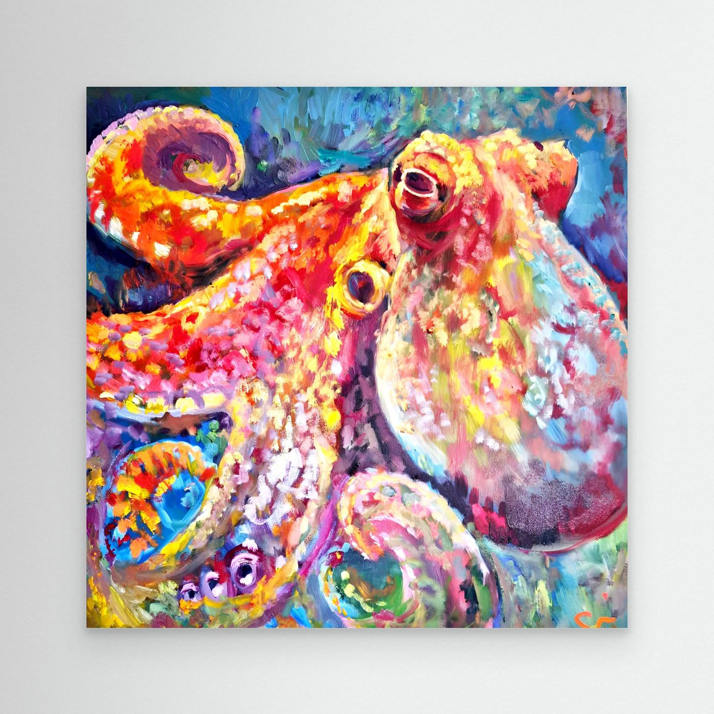 Rainbow Ripple - Octopus canvas Print