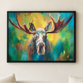 Snack Patrol: moose framed canvas print.