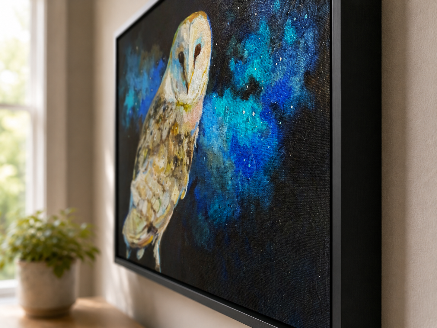 While the World Sleeps - Owl Wall Art Framed Canvas Print