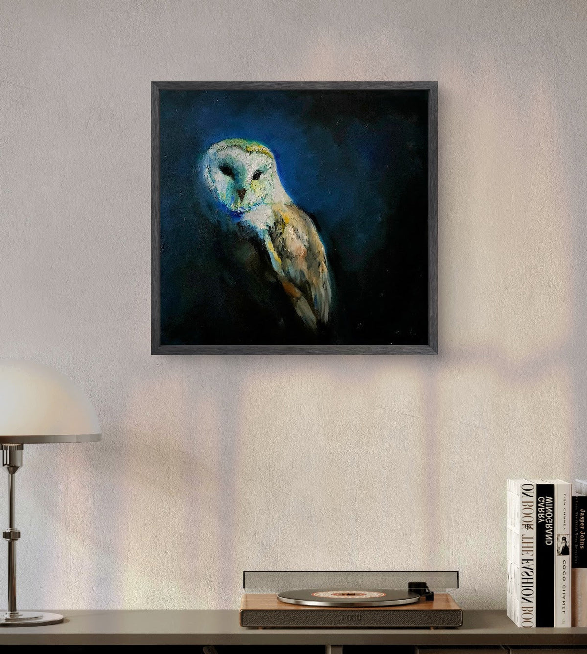 'Ghost of the Field'- 60 x 60 cm Oil Painting on Canvas, Framed. - Animal Art by Susan Gardner - Contemporary Expressionist - Colourful Fine Art