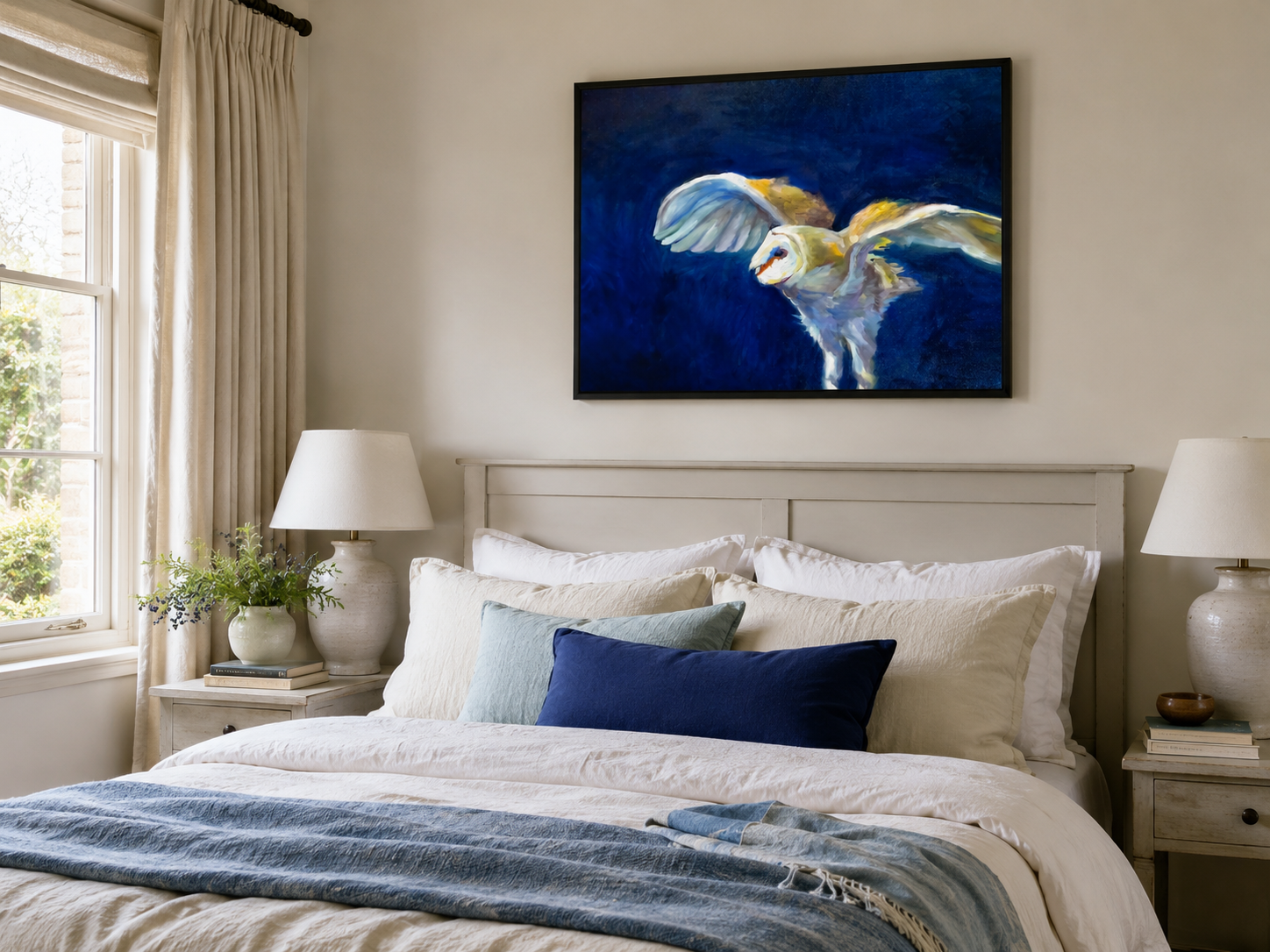 Taking Off - Owl Wall Art Framed Canvas Print