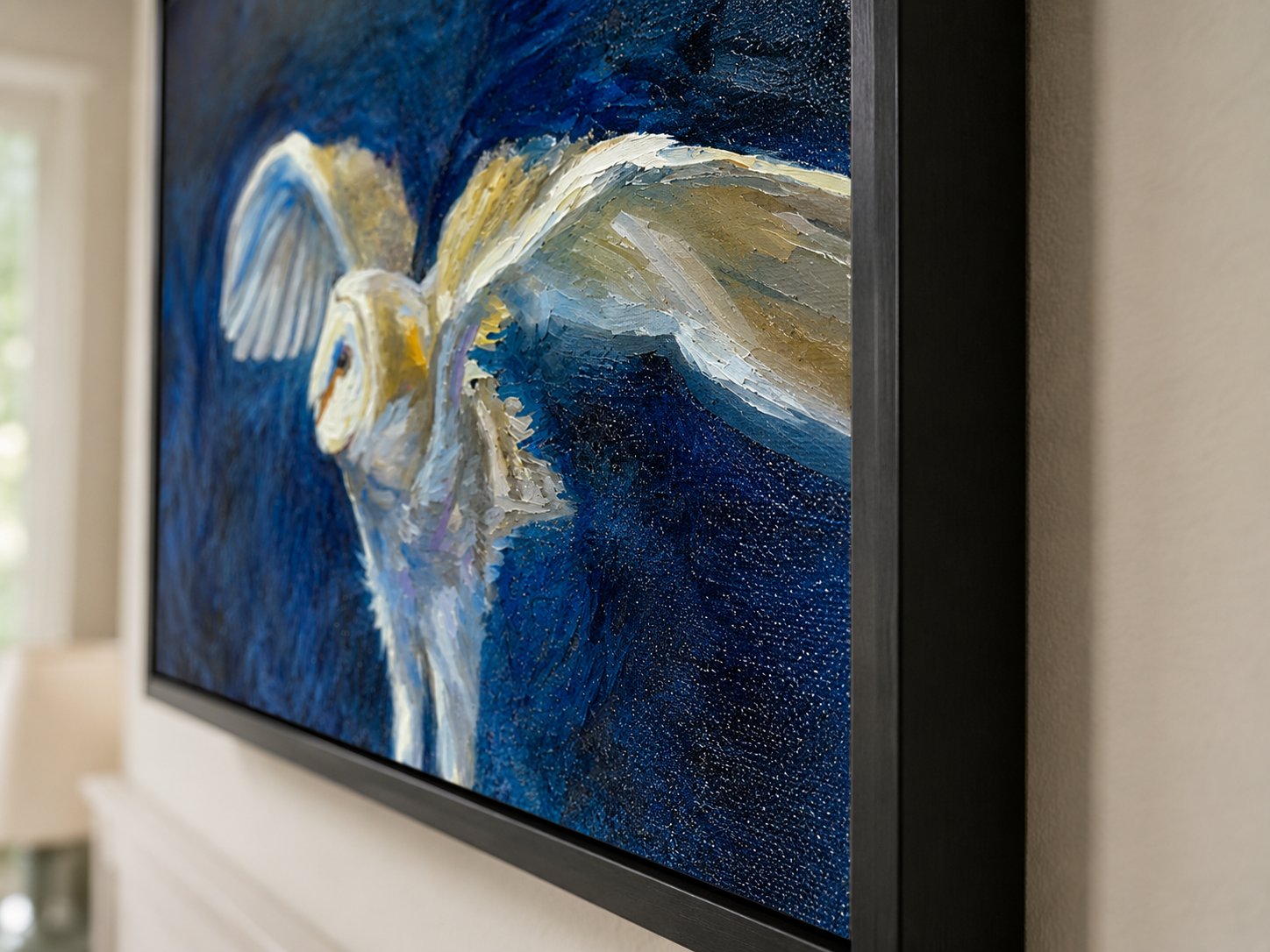 Taking Off - Owl Wall Art Framed Canvas Print