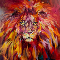 Original Oil Painting -  Rufus - 76 x 76 cm - - susan gardner - uk artist - colourful animal art