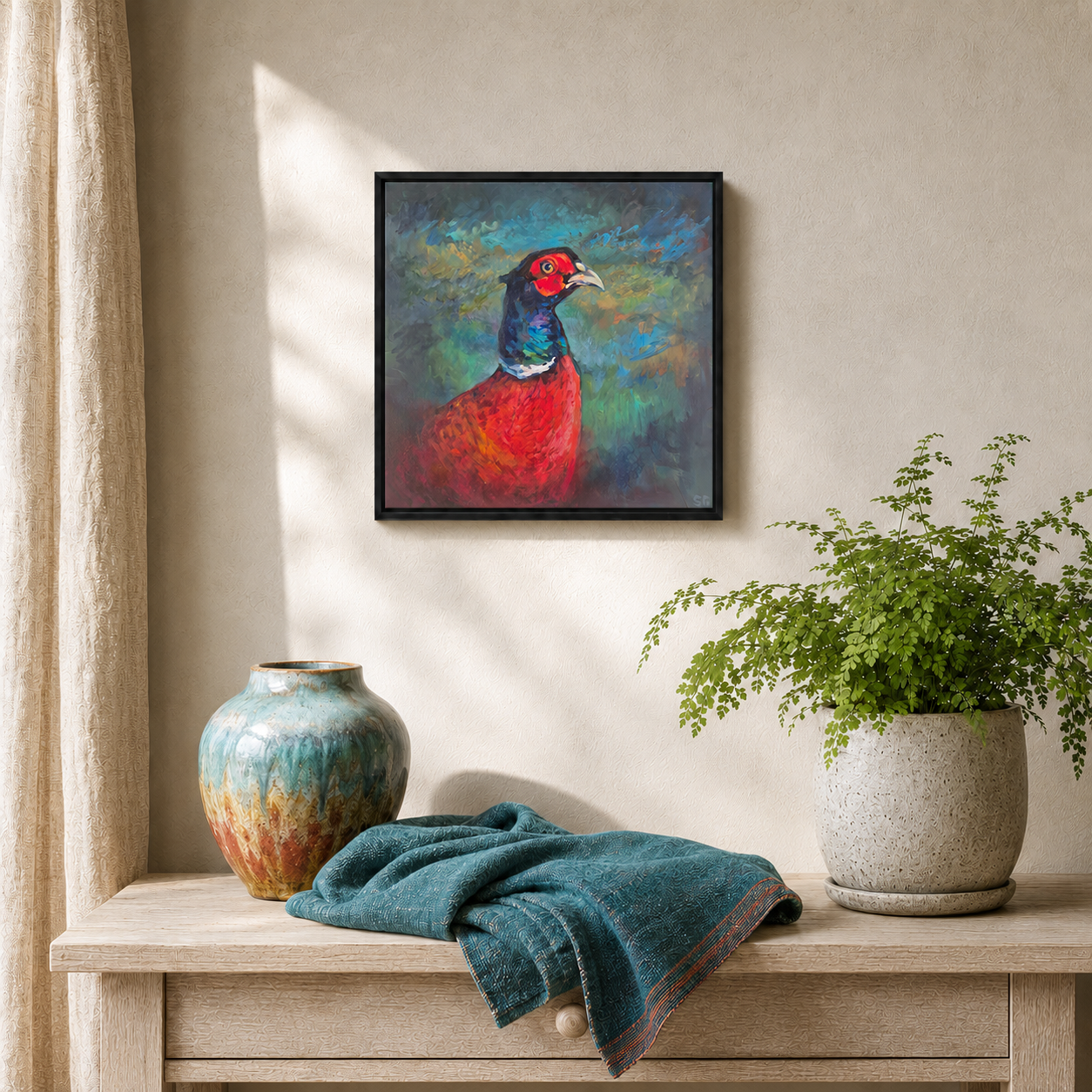 Mr Rouge - Pheasant Wall Art Framed Canvas Print