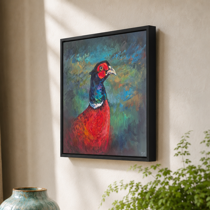 Mr Rouge - Pheasant Wall Art Framed Canvas Print