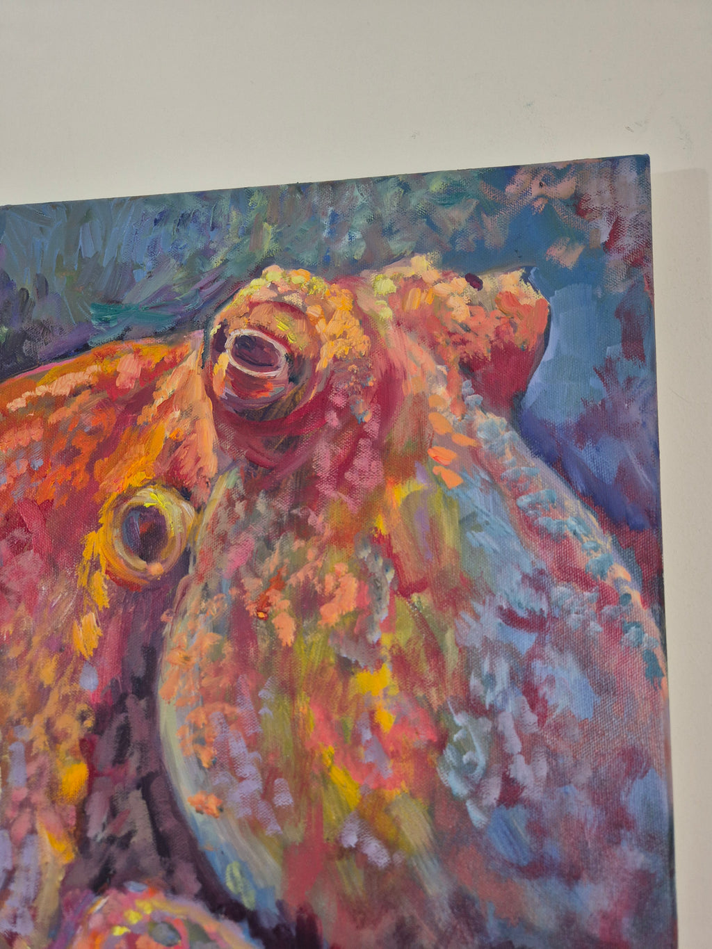 RAINBOW RIPPLE | Original Octopus Oil Painting | 24 x 24 " \ 60 x 60 cm