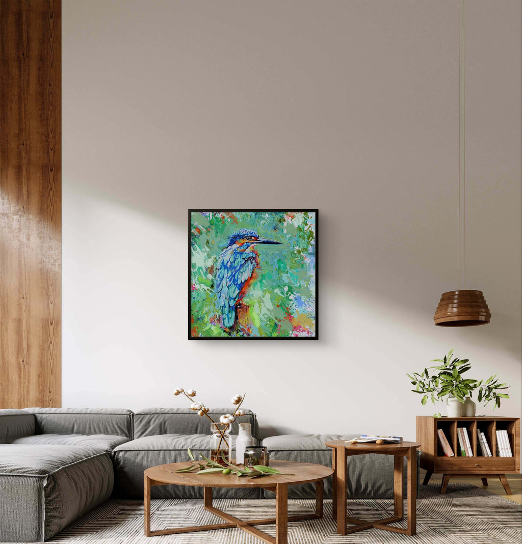 Aqua Splash Framed Canvas - Animal Art by Susan Gardner - Contemporary Expressionist - Colourful Fine Art