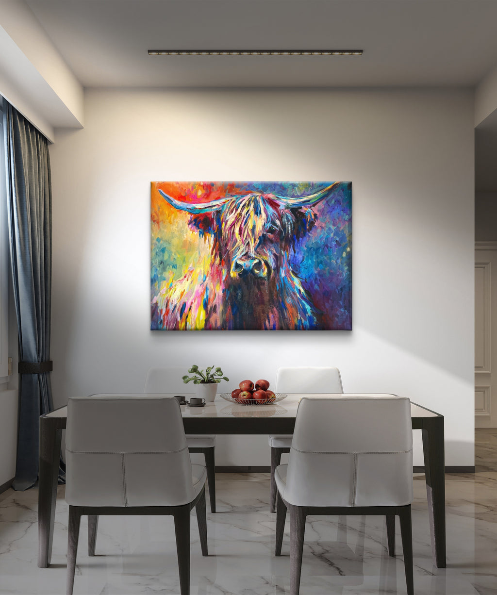 Lochaber Canvas - - susan gardner - uk artist - colourful animal art