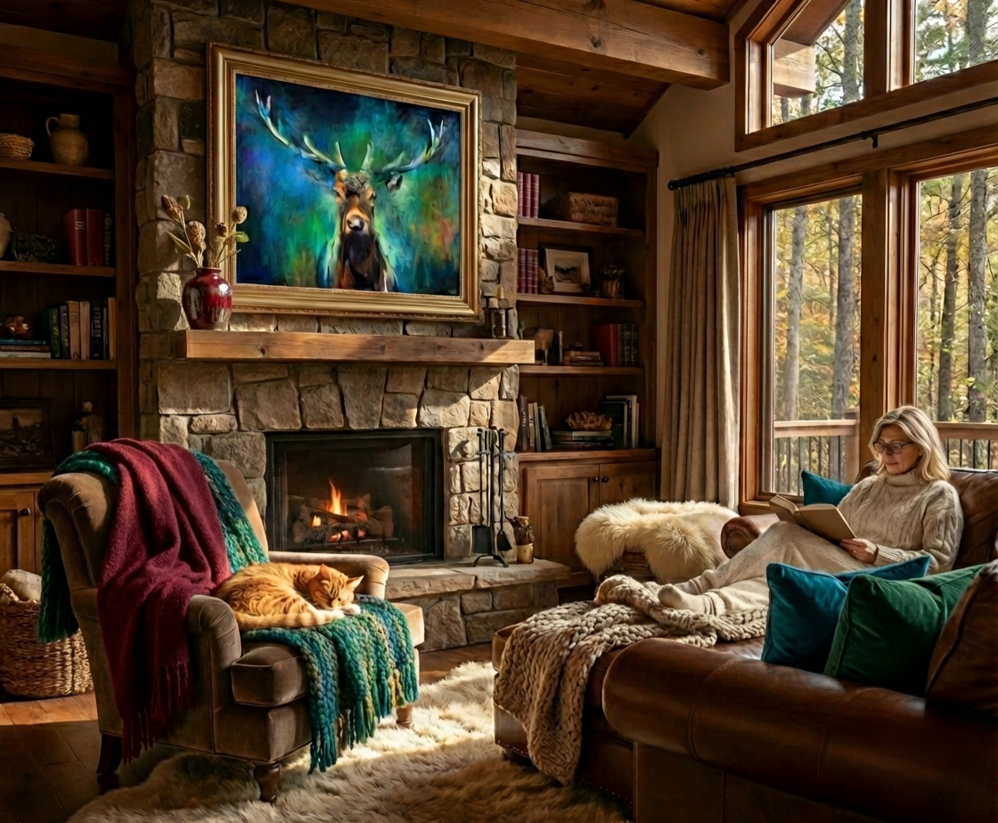 'Forest Guardian' - Original Stag Painting 100 x 80 cm/ 40 x 30"